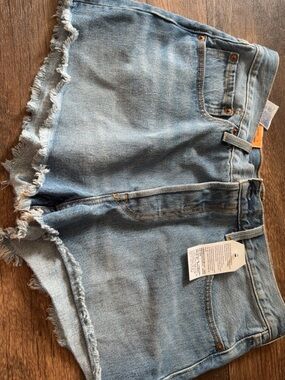 Levi's High-Rise Light Blue Denim Cutoff Shorts